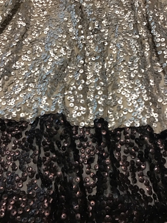 Women’s size medium Silver and Black Sequin Circle Skirt - Festive Flare - Picture 2 of 9